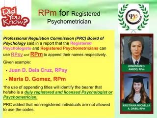 board exam for psychometrician|PROFESSIONAL REGULATORY BOARD OF PSYCHOLOGY .